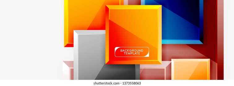 Minimaler quadratischer Banner abstrakter Hintergrund, 3D-moderner Effekt