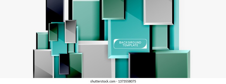 Minimal square banner abstract background, 3d modern effect