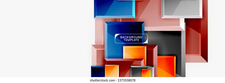 Fondo abstracto de banner cuadrado mínimo, efecto moderno 3d