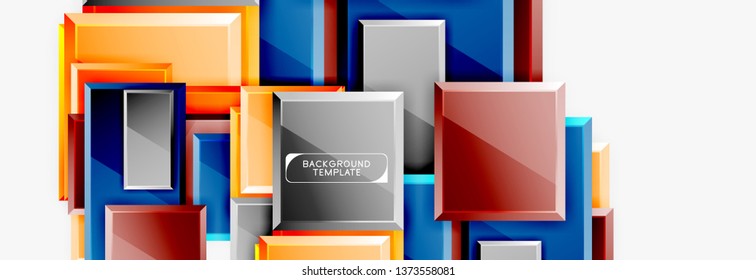 Fondo abstracto de banner cuadrado mínimo, efecto moderno 3d