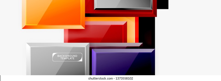 Minimal square banner abstract background, 3d modern effect