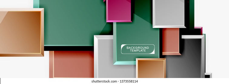 Fondo abstracto de banner cuadrado mínimo, efecto moderno 3d