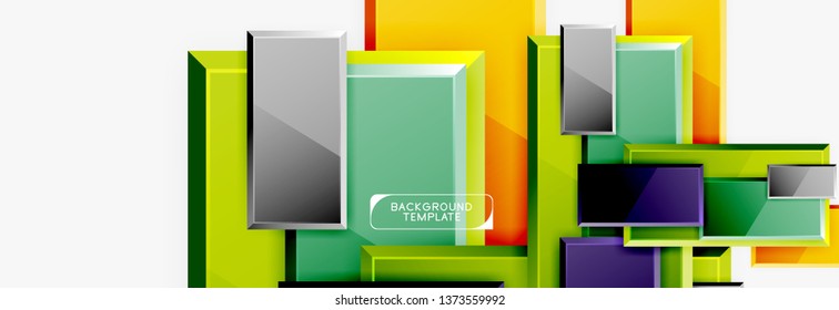 Minimal square banner abstract background, 3d modern effect