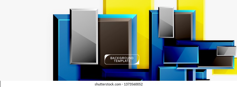 Minimaler quadratischer Banner abstrakter Hintergrund, 3D-moderner Effekt