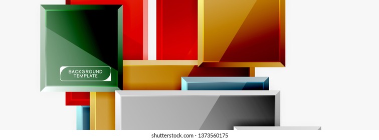 Minimal square banner abstract background, 3d modern effect