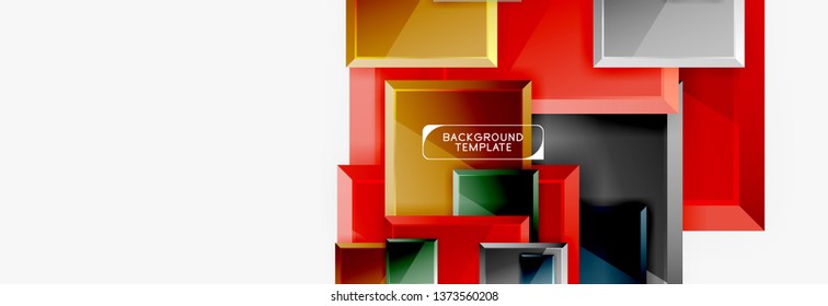 Fondo abstracto de banner cuadrado mínimo, efecto moderno 3d