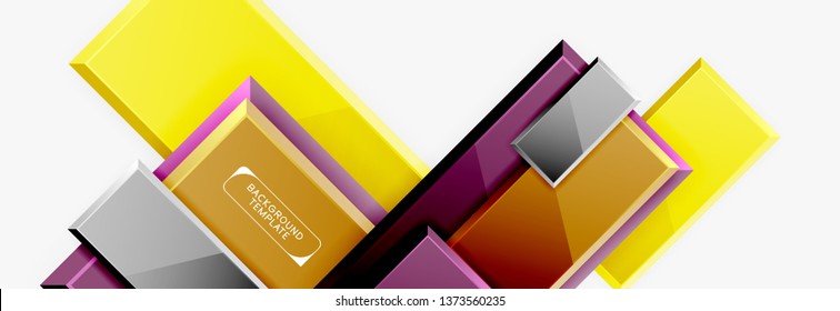 Minimal square banner abstract background, 3d modern effect