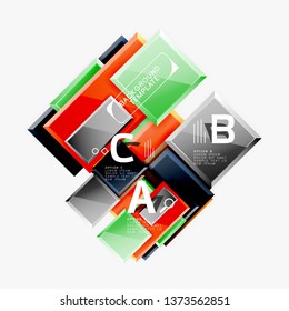 Minimal square banner abstract background, 3d modern effect