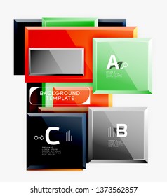 Minimal square banner abstract background, 3d modern effect