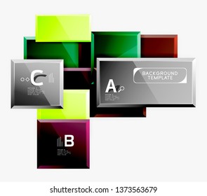 Minimal square banner abstract background, 3d modern effect