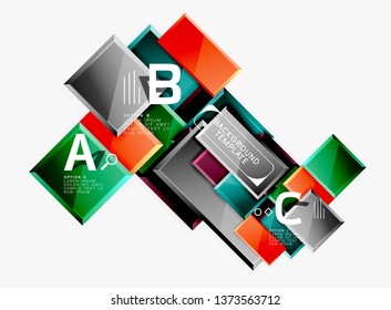 Minimal square banner abstract background, 3d modern effect
