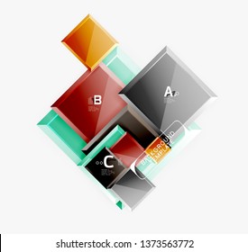 Minimal square banner abstract background, 3d modern effect