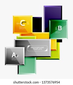 Minimal square banner abstract background, 3d modern effect