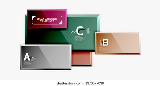 Minimal square banner abstract background, 3d modern effect