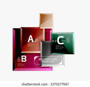 Minimal square banner abstract background, 3d modern effect