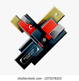 Minimal square banner abstract background, 3d modern effect