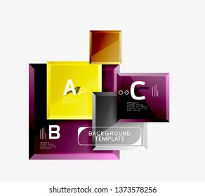 Minimal square banner abstract background, 3d modern effect