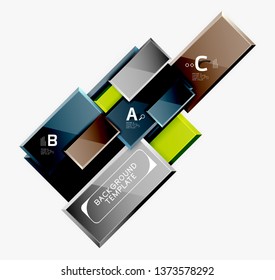 Minimal square banner abstract background, 3d modern effect