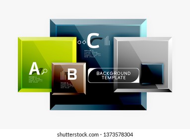 Minimal square banner abstract background, 3d modern effect