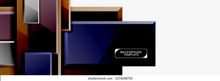 Minimaler quadratischer Banner abstrakter Hintergrund, 3D-moderner Effekt