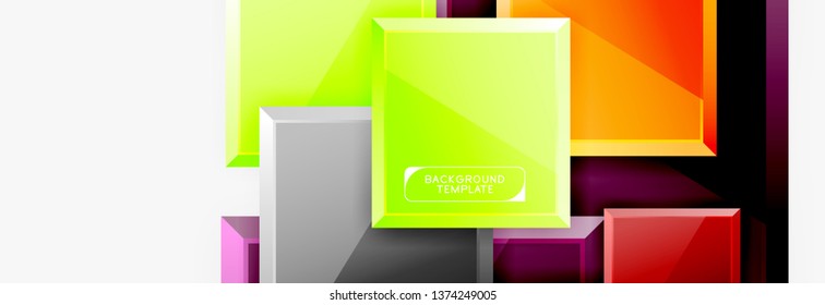 Fondo abstracto de banner cuadrado mínimo, efecto moderno 3d