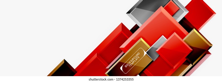 Fondo abstracto de banner cuadrado mínimo, efecto moderno 3d