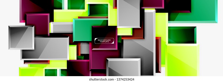Minimaler quadratischer Banner abstrakter Hintergrund, 3D-moderner Effekt