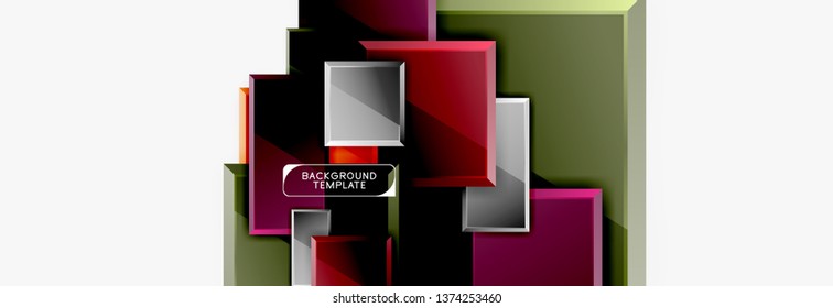 Fondo abstracto de banner cuadrado mínimo, efecto moderno 3d
