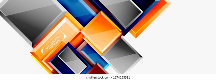 Fondo abstracto de banner cuadrado mínimo, efecto moderno 3d