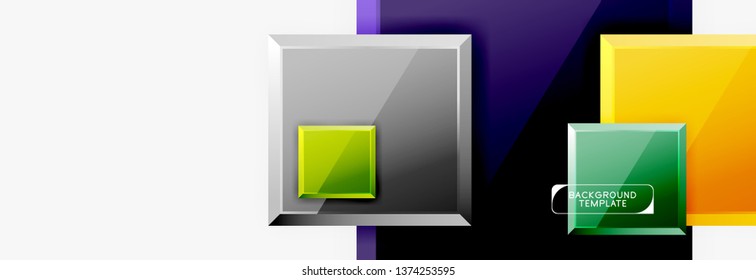 Minimal square banner abstract background, 3d modern effect