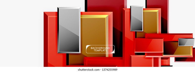 Minimaler quadratischer Banner abstrakter Hintergrund, 3D-moderner Effekt