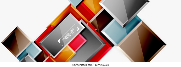 Fondo abstracto de banner cuadrado mínimo, efecto moderno 3d