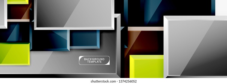 Fondo abstracto de banner cuadrado mínimo, efecto moderno 3d