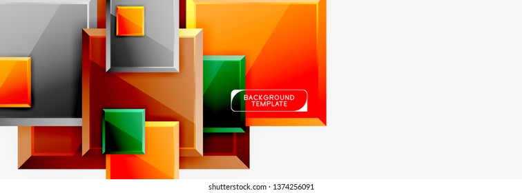 Fondo abstracto de banner cuadrado mínimo, efecto moderno 3d