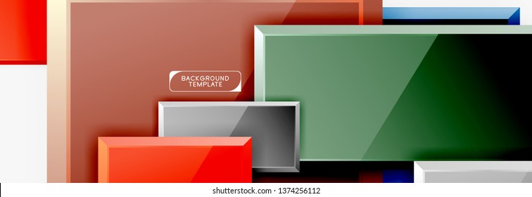 Minimal square banner abstract background, 3d modern effect