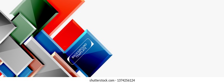 Fondo abstracto de banner cuadrado mínimo, efecto moderno 3d