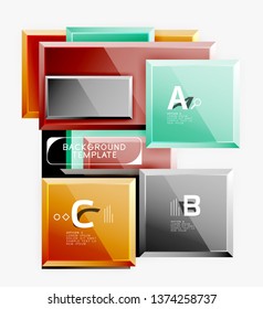 Plano de fundo abstrato de banner quadrado mínimo, efeito 3d moderno