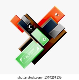 Minimal square banner abstract background, 3d modern effect