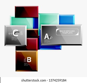 Minimal square banner abstract background, 3d modern effect