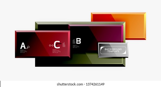 Minimal square banner abstract background, 3d modern effect