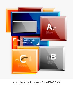 Minimal square banner abstract background, 3d modern effect