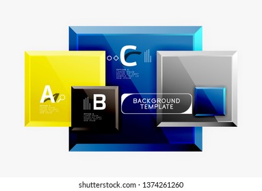 Fondo abstracto de banner cuadrado mínimo, efecto moderno 3d