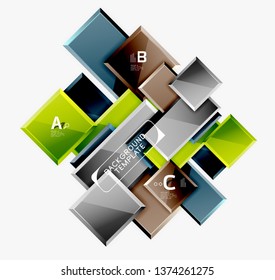 Minimal square banner abstract background, 3d modern effect