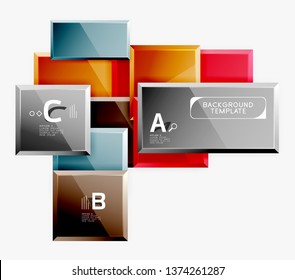 Minimal square banner abstract background, 3d modern effect