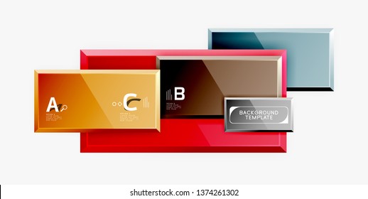 Minimal square banner abstract background, 3d modern effect