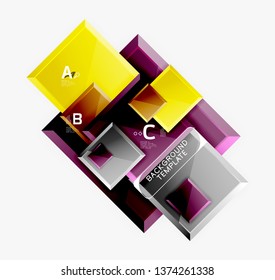 Fondo abstracto de banner cuadrado mínimo, efecto moderno 3d
