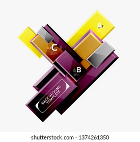Minimal square banner abstract background, 3d modern effect