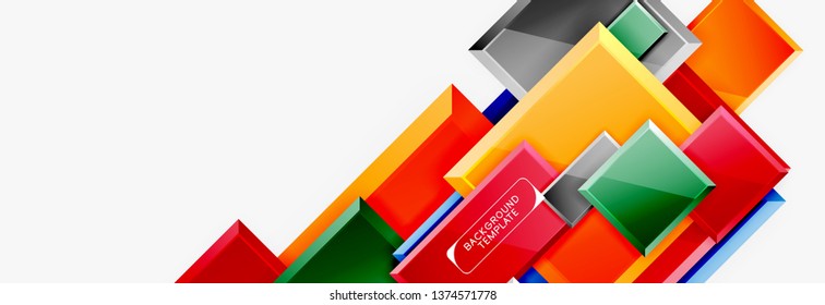 Minimal square banner abstract background, 3d modern effect