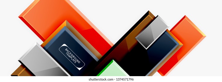 Minimal square banner abstract background, 3d modern effect