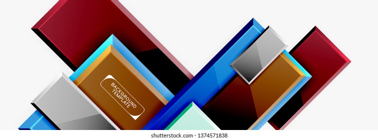 Plano de fundo abstrato de banner quadrado mínimo, efeito 3d moderno
